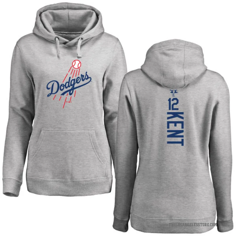Jeff Kent Women's Los Angeles Dodgers Ash Backer Pullover Hoodie