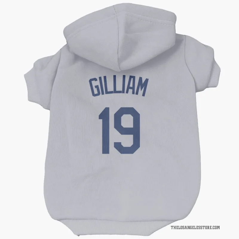 Jim Gilliam  Gray Los Angeles Dodgers  Cat & Dog Pet Hoodie