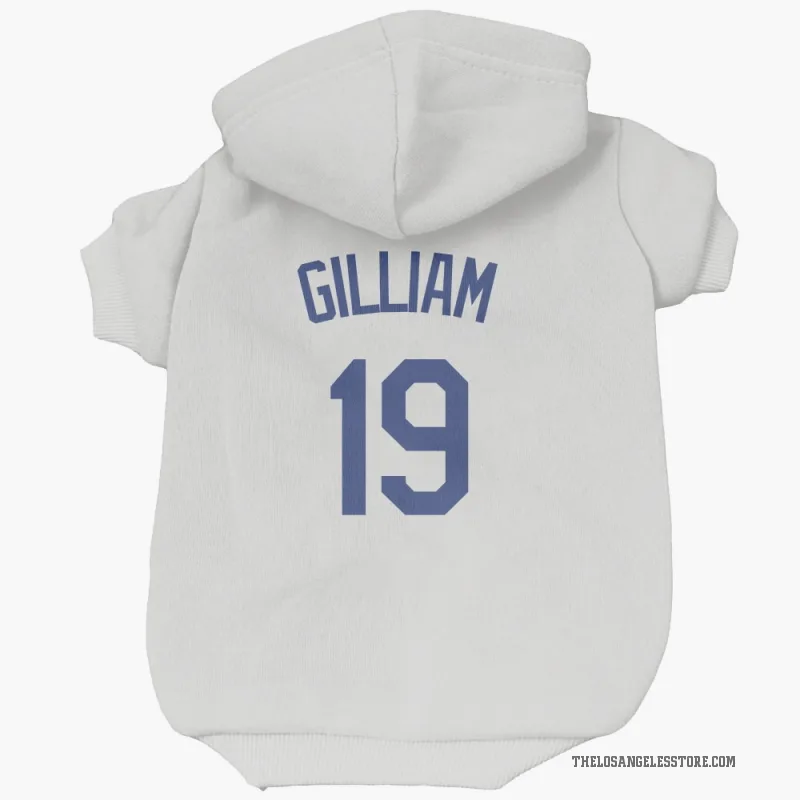 Jim Gilliam  White Los Angeles Dodgers  Cat & Dog Pet Hoodie
