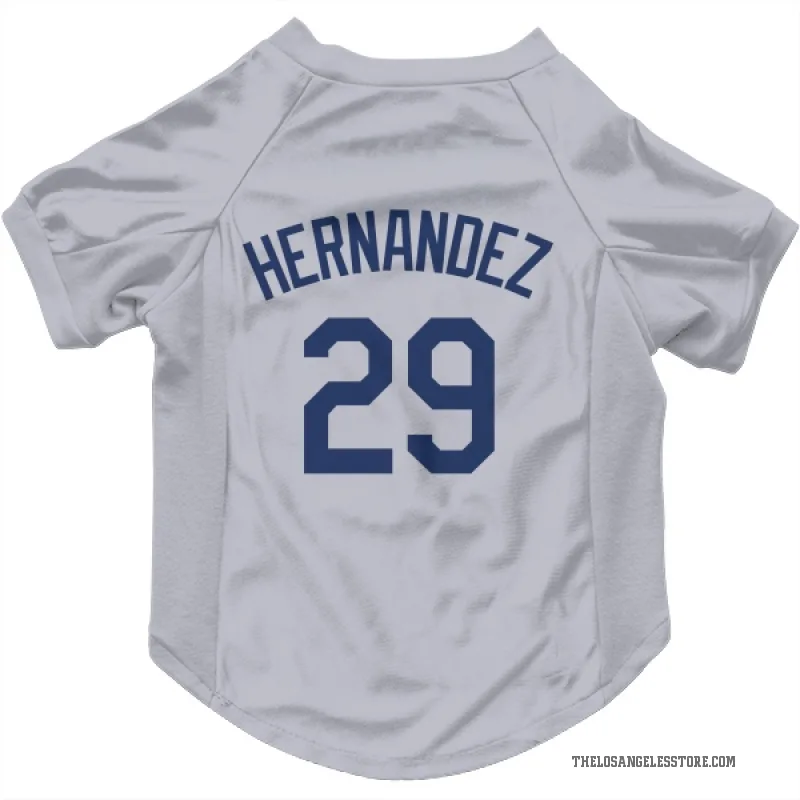 Jonathan Hernandez  Gray Los Angeles Dodgers  Cat & Dog Pet Jersey