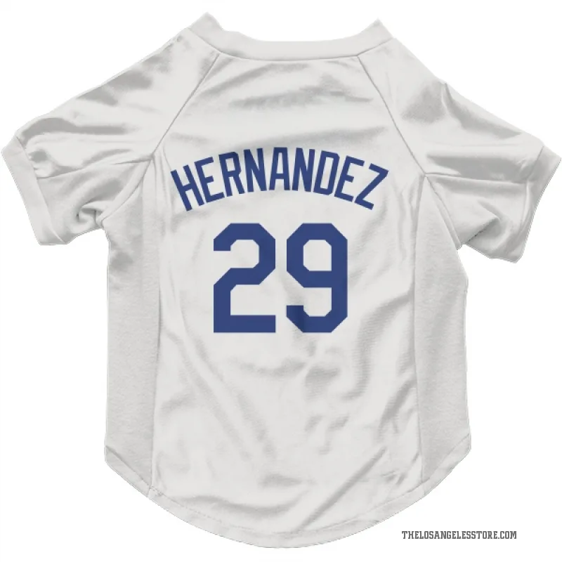 Jonathan Hernandez  White Los Angeles Dodgers  Cat & Dog Pet Jersey