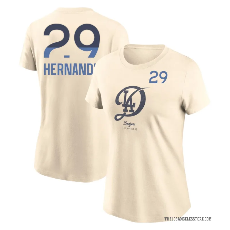 Jonathan Hernandez Women's Cream Los Angeles Dodgers 2024 City Connect T-Shirt