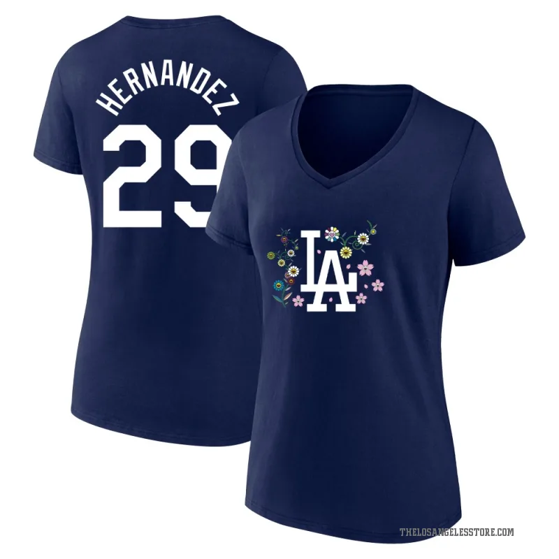 Jonathan Hernandez Women's Navy Los Angeles Dodgers Takashi Murakami V-Neck T-Shirt