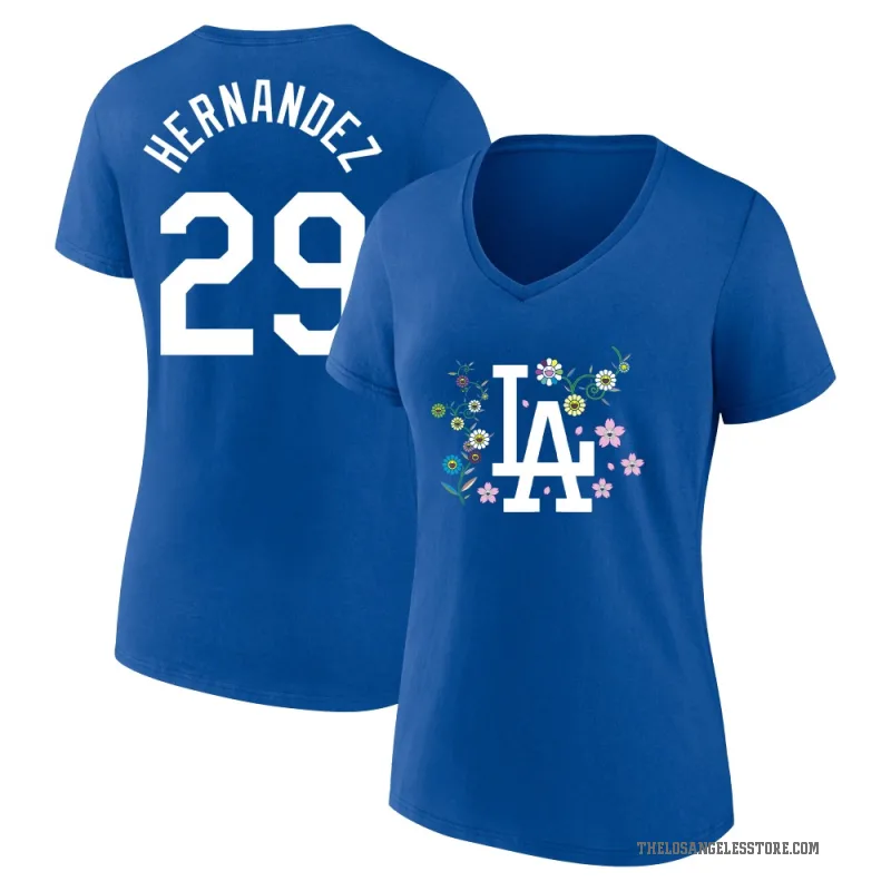 Jonathan Hernandez Women's RoyalBlue Los Angeles Dodgers Royal Blue Takashi Murakami V-Neck T-Shirt