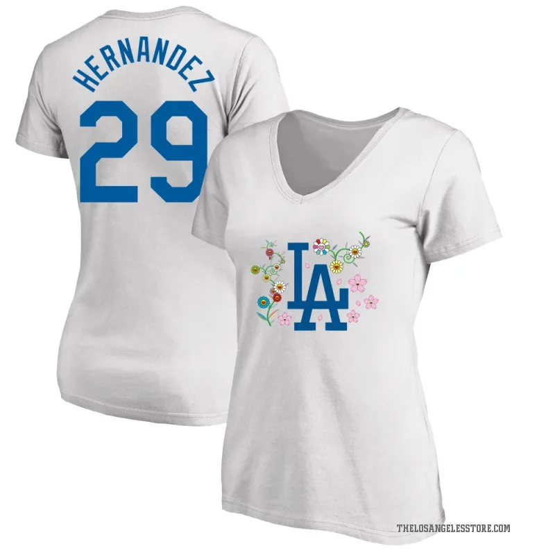 Jonathan Hernandez Women's White Los Angeles Dodgers Takashi Murakami V-Neck T-Shirt
