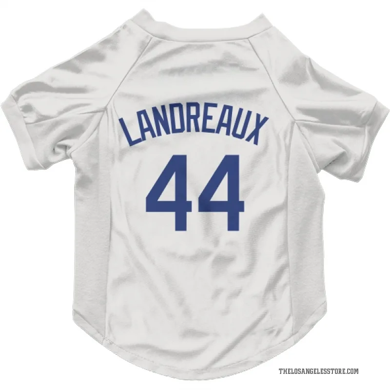Ken Landreaux  White Los Angeles Dodgers  Cat & Dog Pet Jersey