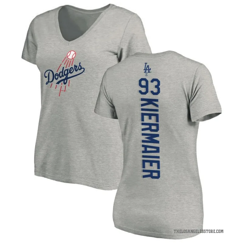 Kevin Kiermaier Women's Ash Los Angeles Dodgers Backer Slim Fit T-Shirt -