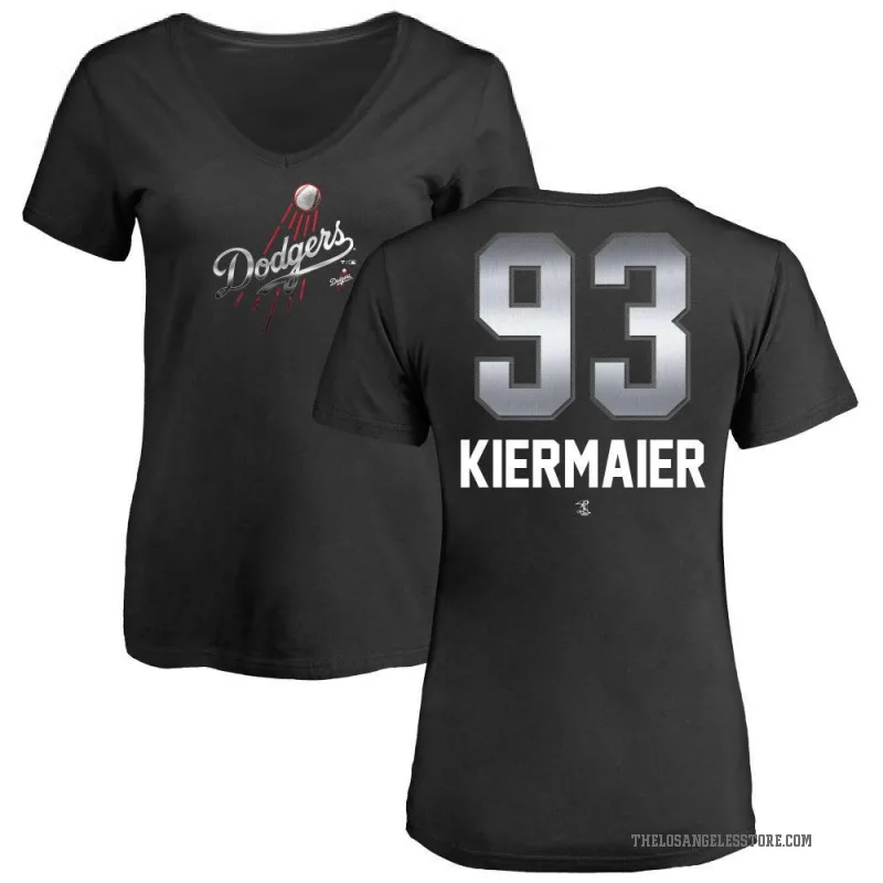 Kevin Kiermaier Women's Black Los Angeles Dodgers Midnight Mascot V-Neck T-Shirt -