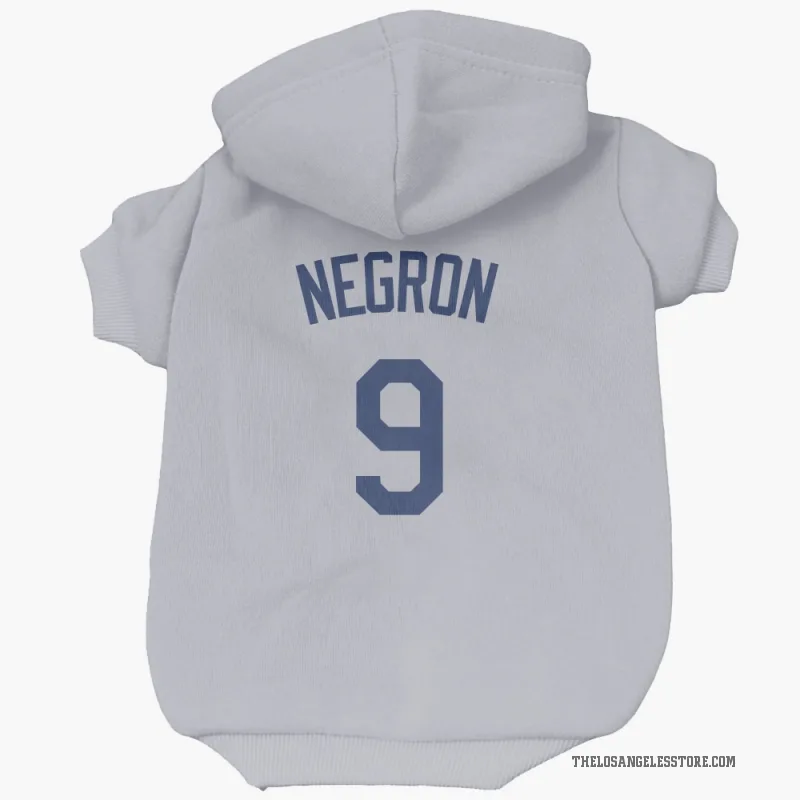 Kristopher Negron  Gray Los Angeles Dodgers  Cat & Dog Pet Hoodie