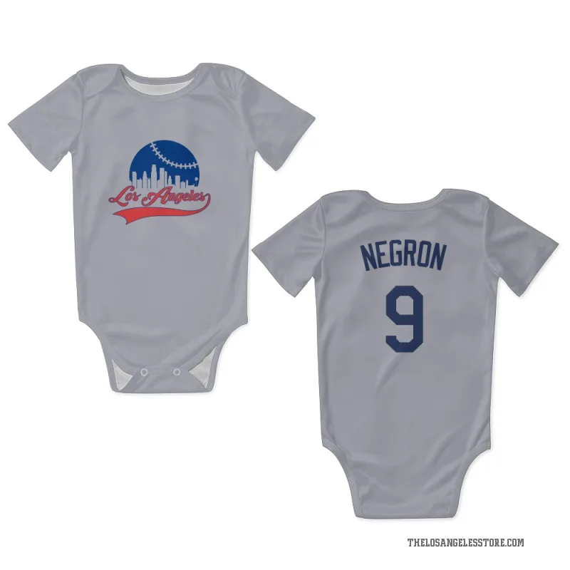 Kristopher Negron  Gray Los Angeles Dodgers  Newborn & Infant Bodysuit
