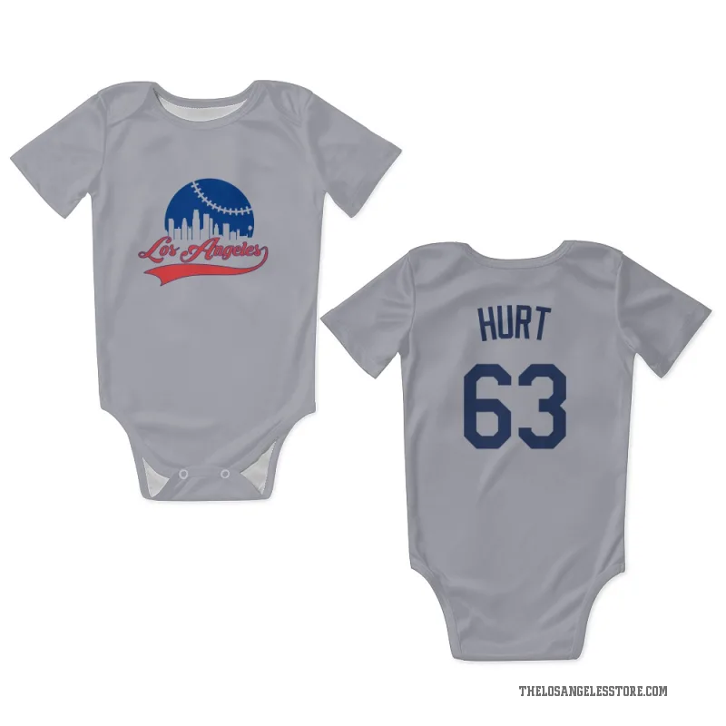 Kyle Hurt  Gray Los Angeles Dodgers  Newborn & Infant Bodysuit