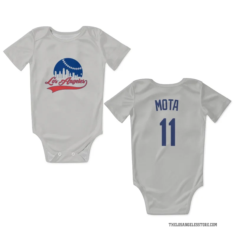 Manny Mota  White Los Angeles Dodgers  Newborn & Infant Bodysuit