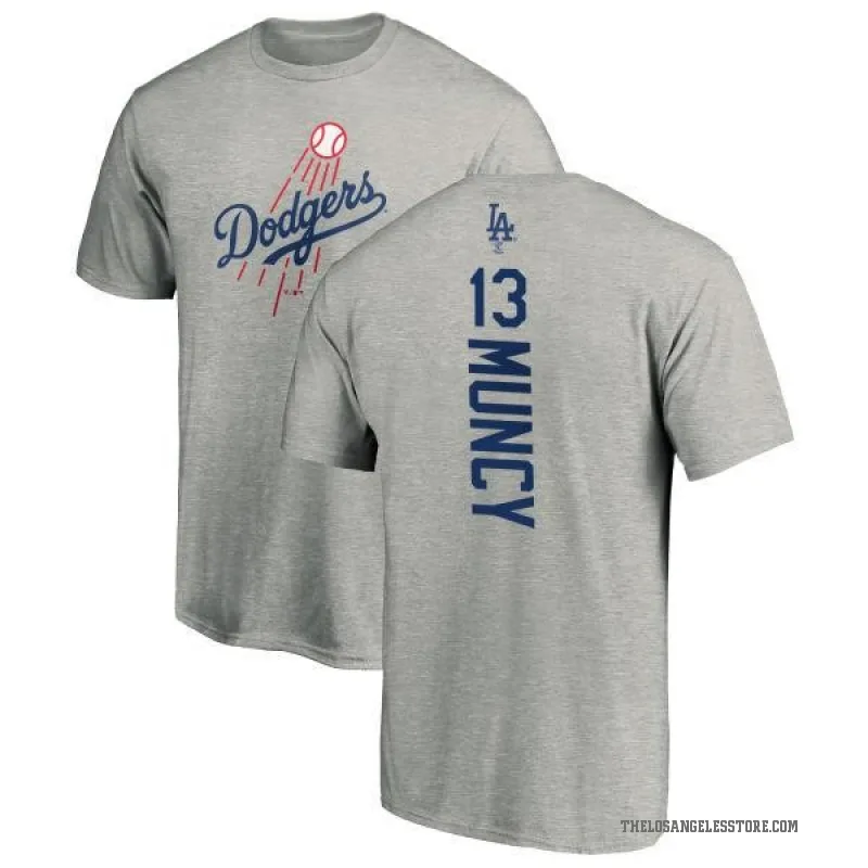 Max Muncy Men's Ash Los Angeles Dodgers Backer T-Shirt -