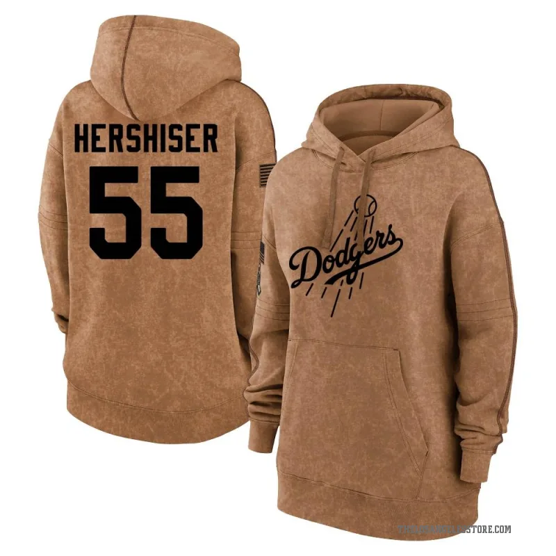 Orel Hershiser Women's Brown Los Angeles Dodgers 2023 Salute to Service Pullover Hoodie