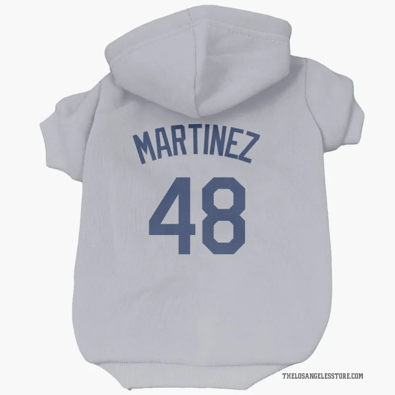 Ramon Martinez  Gray Los Angeles Dodgers  Cat & Dog Pet Hoodie