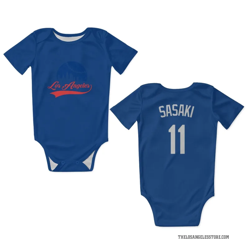 Roki Sasaki  Royal Los Angeles Dodgers  Newborn & Infant Bodysuit