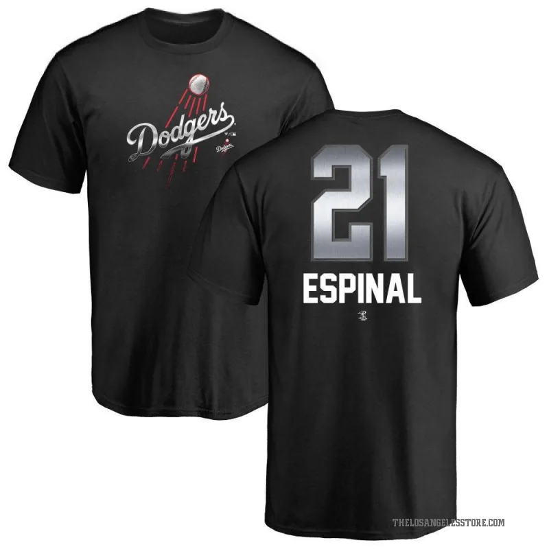Santiago Espinal Men's Black Los Angeles Dodgers Midnight Mascot T-Shirt -