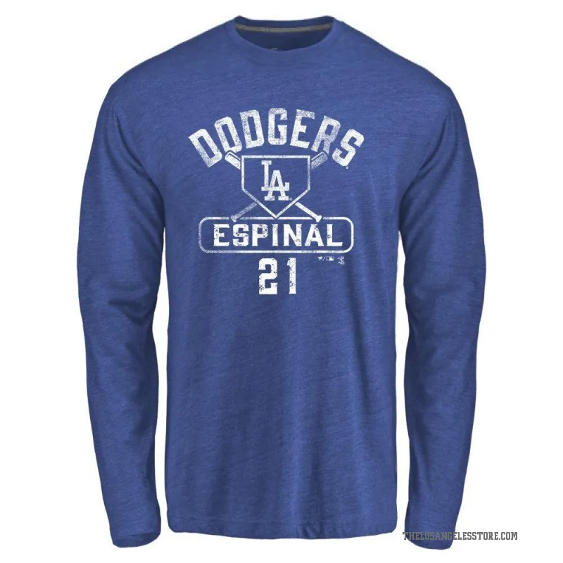 Santiago Espinal Men's Royal Los Angeles Dodgers Base Runner Long Sleeve T-Shirt -
