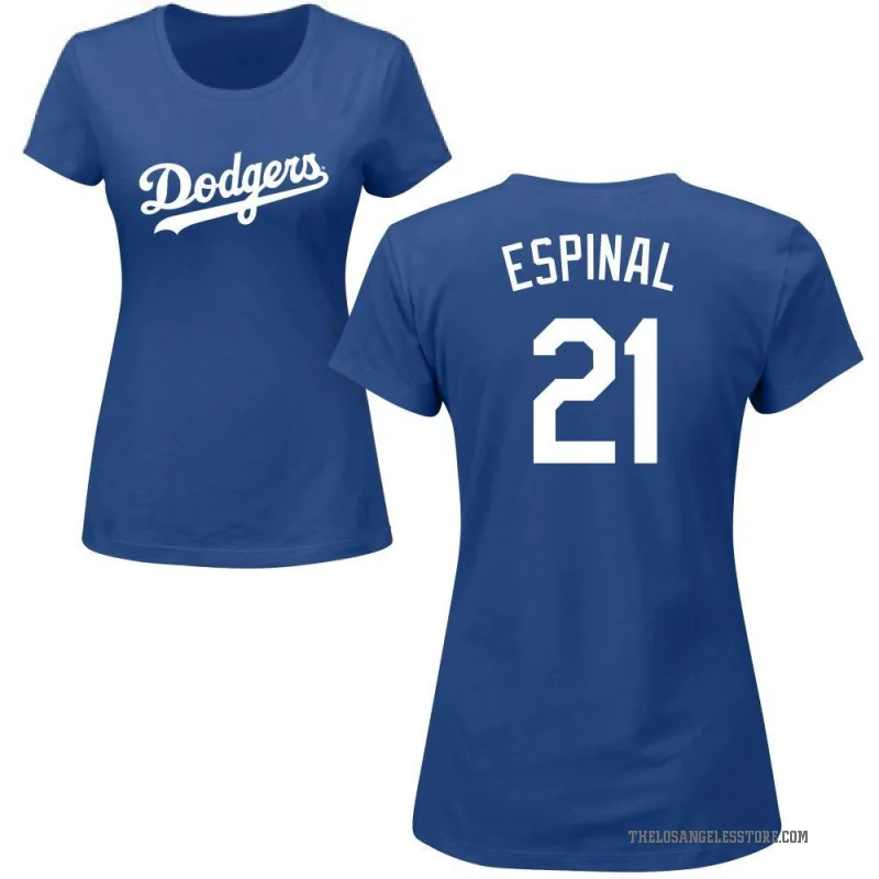 Santiago Espinal Women's Royal Los Angeles Dodgers Roster T-Shirt -