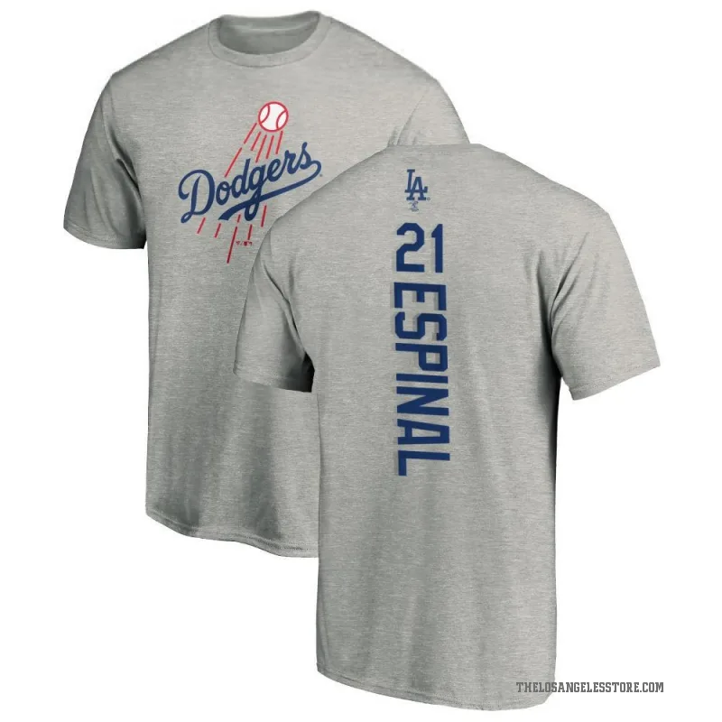 Santiago Espinal Youth Ash Los Angeles Dodgers Backer T-Shirt -