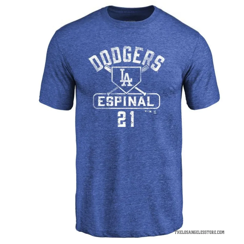 Santiago Espinal Youth Royal Los Angeles Dodgers Base Runner T-Shirt -