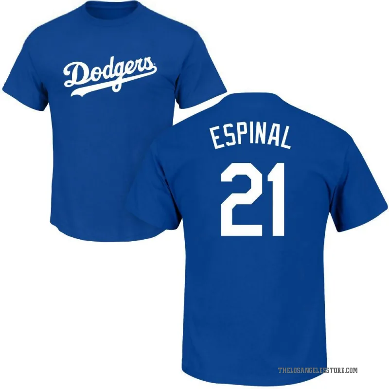 Santiago Espinal Youth Royal Los Angeles Dodgers Roster T-Shirt -
