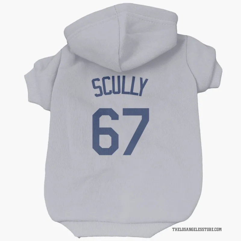 Vin Scully Gray Los Angeles Dodgers Cat & Dog Pet Hoodie