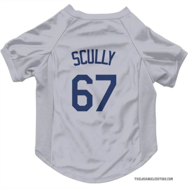 Vin Scully Gray Los Angeles Dodgers Cat & Dog Pet Jersey