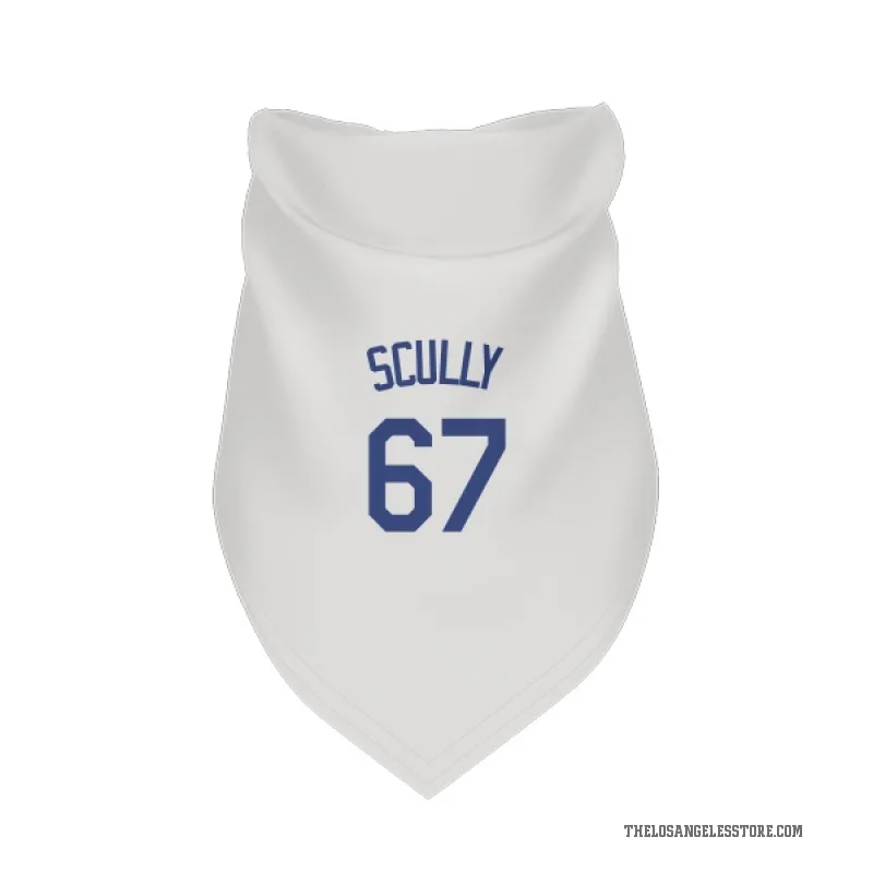 Vin Scully White Los Angeles Dodgers Cat & Dog Pet Bandana
