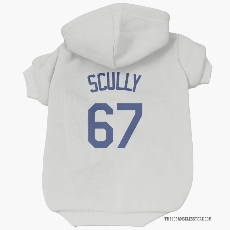 Vin Scully White Los Angeles Dodgers Cat & Dog Pet Hoodie