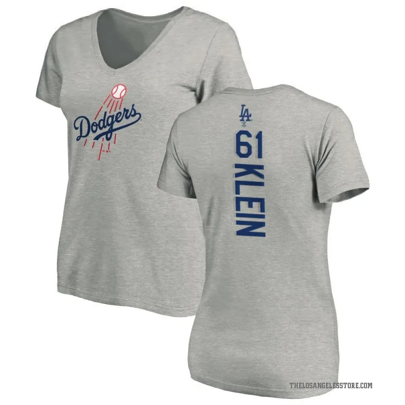Will Klein Women's Ash Los Angeles Dodgers Backer Slim Fit T-Shirt -
