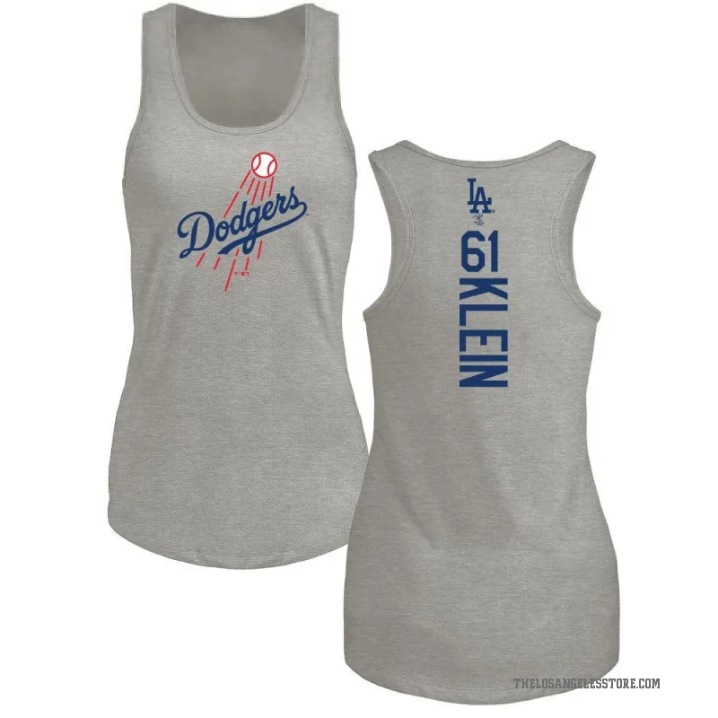 Will Klein Women's Ash Los Angeles Dodgers Backer Tank Top -