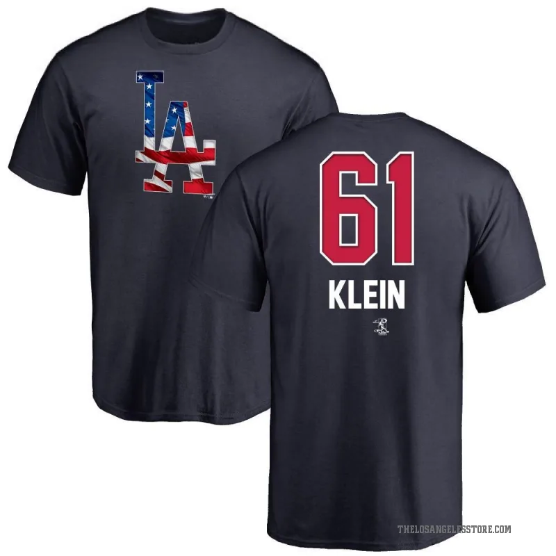 Will Klein Youth Navy Los Angeles Dodgers Name and Number Banner Wave T-Shirt -