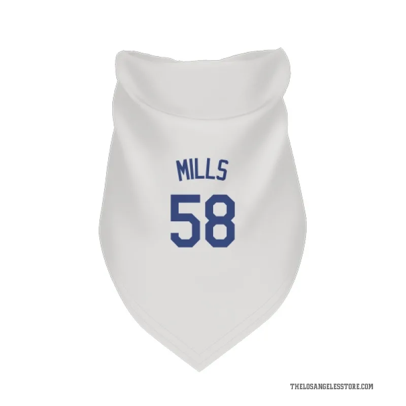 Wyatt Mills  White Los Angeles Dodgers  Cat & Dog Pet Bandana