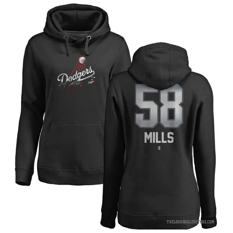 Wyatt Mills Women's Black Los Angeles Dodgers Branded Midnight Mascot Pullover Hoodie -