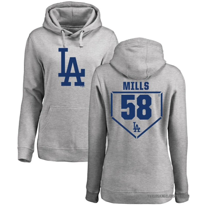Wyatt Mills Women's Gray Los Angeles Dodgers Branded RBI Pullover Hoodie - Heathered